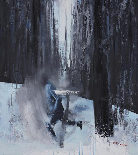 A piece of artwork is on display at the Anwesen exhibition in the National Art Museum of China in Beijing. [Photo provided to chinadaily.com.cn]