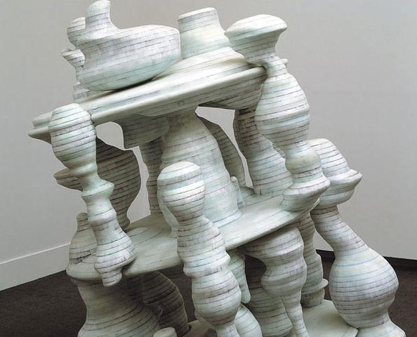 A statue (above) are two of 44 artworks of the Art Space Germany show held at the Central Academy of Fine Arts Museum in Beijing.[Photo provided to China Daily]