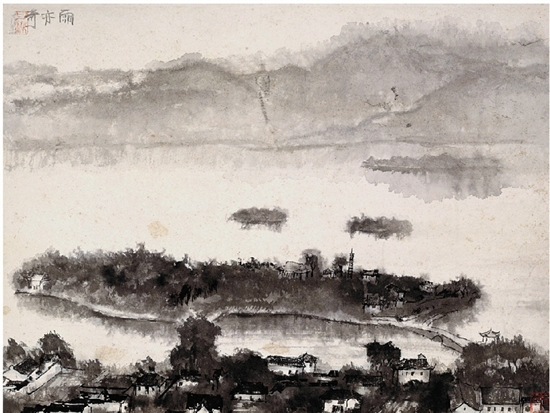 Miraculous Rain, 1954, 4459cm, by Li Keran. [Photo/Zhejiang Online]