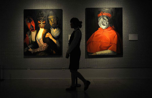 The show State of Life at the National Art Museum of China touches on Poland's social realities and culture. (Photo/Xinhua)