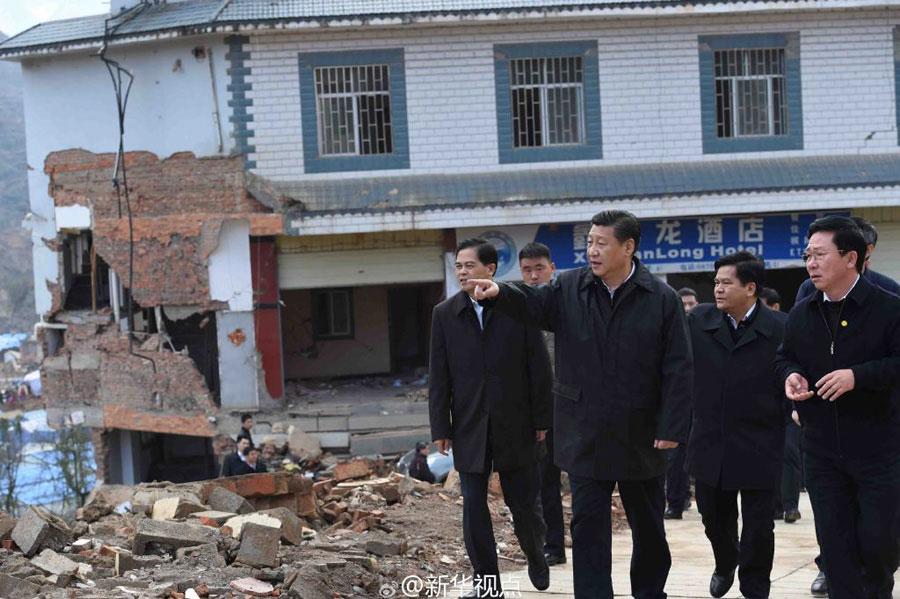 President Xi inspects Ludian earthquake ruins(2/9) Headlines, features, photo and videos from