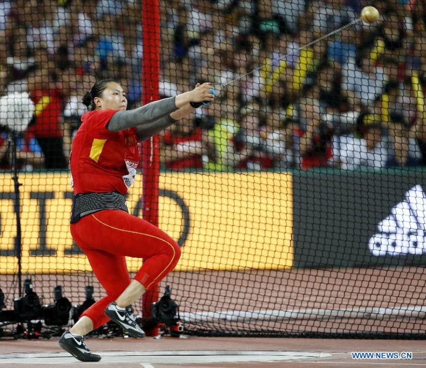China's Zhang Wenxiu takes silver medal of women's hammer throw(5/6)