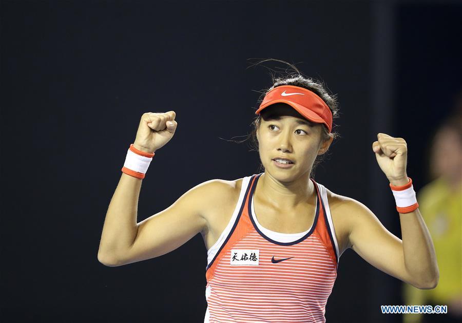 China's Zhang reaches Australian Open quarterfinals(1/8)