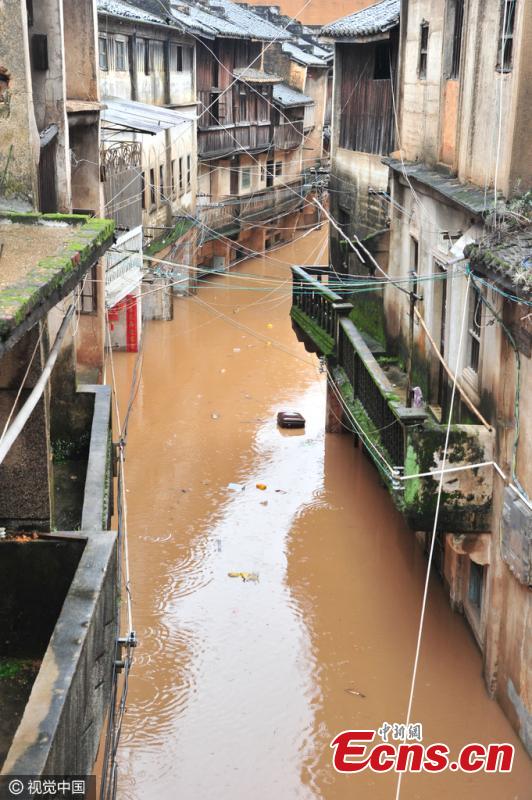 2 dead, 3,000 affected by floods in Southern China city (1/5)