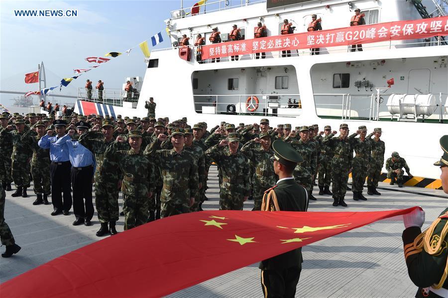 Marine security mission for G20 summit launched in Zhejiang (1/4)
