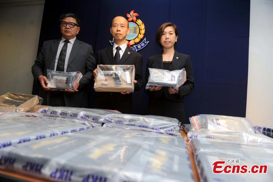 Hong Kong police seize cocaine worth HK$100 mln(1/5)
