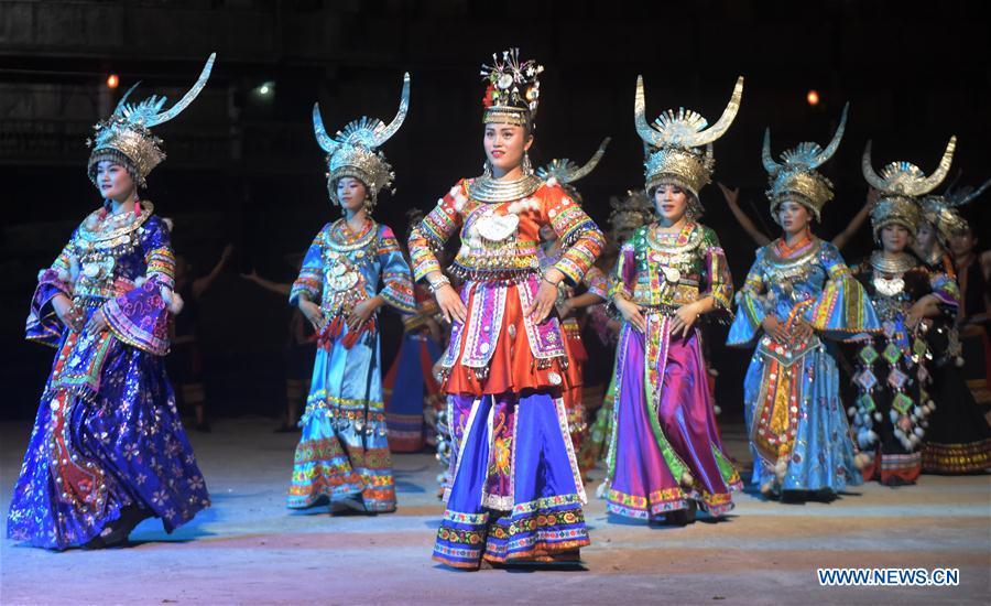 People of Miao ethnic group stage folk performances in Guangxi (1/5)