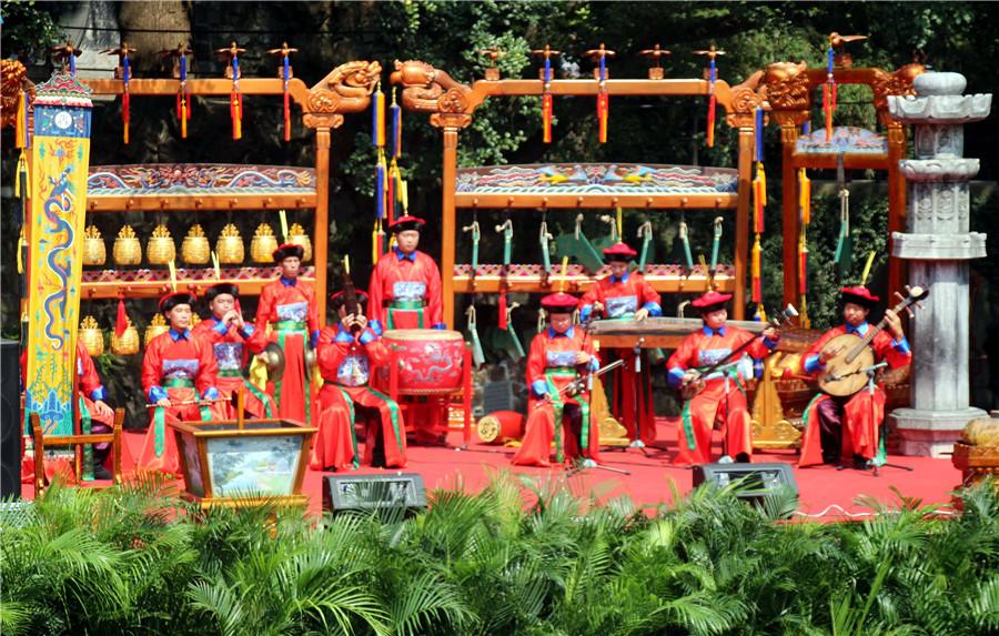 Chinese court music performance held in Jiangsu(1/8)