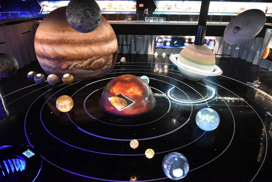 A model of the solar system is displayed at \
