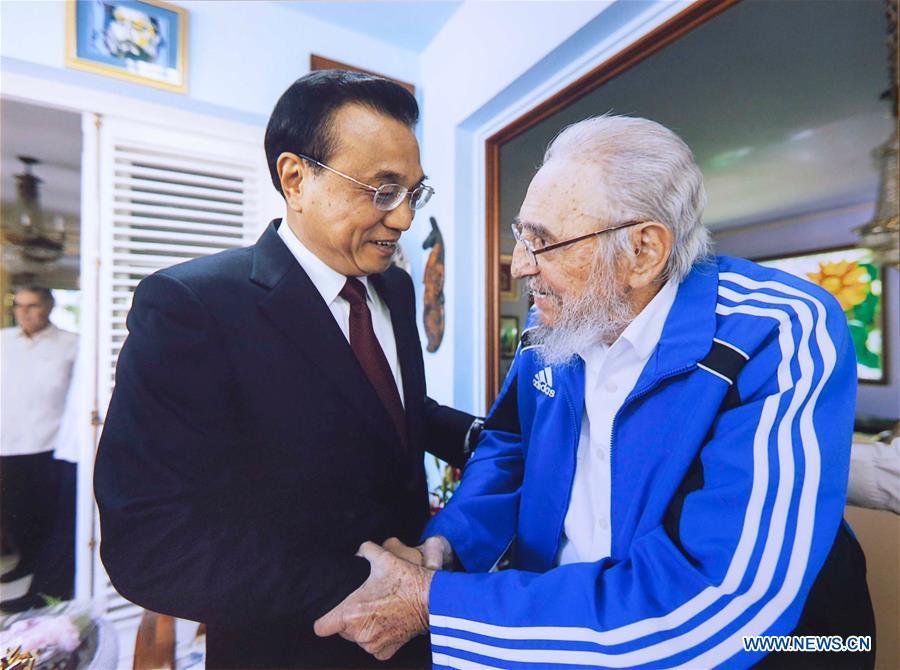 Premier Li Keqiang visits Cuban revolutionary leader Fidel Castro