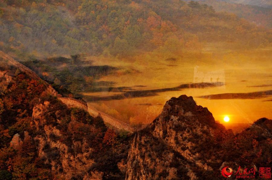 The well-preserved Zhuizishan section of the Great Wall, often regarded as the most beautiful Great Wall segment in all of Liaoning Province, is famous for its steep incline. Having escaped renovation in modern times, the section still presents its original look to tourists. Built during the Ming Dynasty (1368-1644), Zhuizishan stretches over 20,000 meters. Walking along Zhuizishan is like walking on a rugged mountain road. Numerous beacon towers are situated in the ups and downs of Yanshan Mountain, which makes the view even more spectacular. (Photo/people.cn)