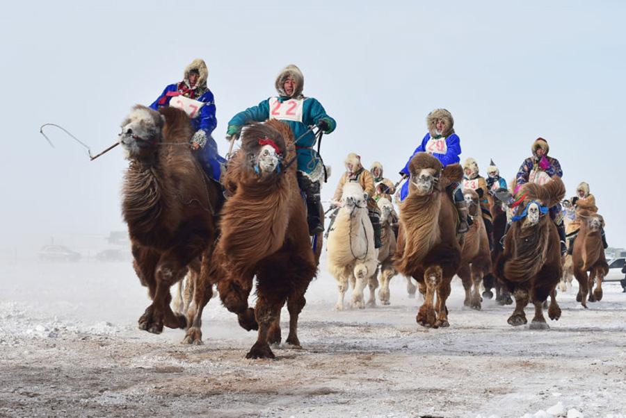 Nadam Fair underway in snow-covered Xinlinhot, Inner Mongolia(1/6)