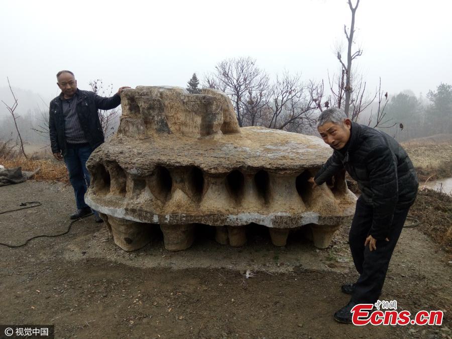 Farmer favors UFO-shaped stone over $14,000(1/3)