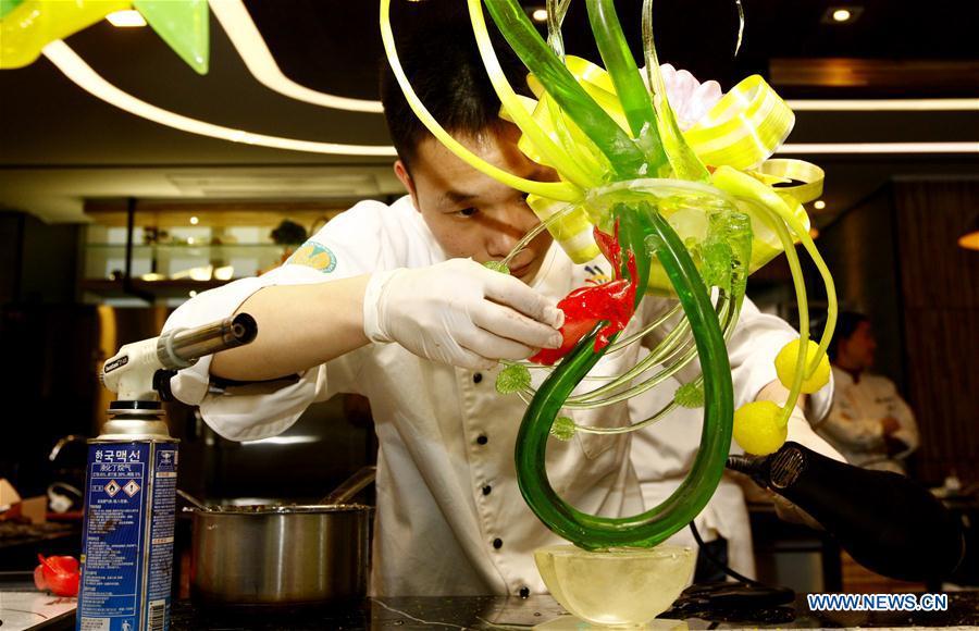 Sugar sculptures made during skill demonstration for food in Shanghai (3/5)