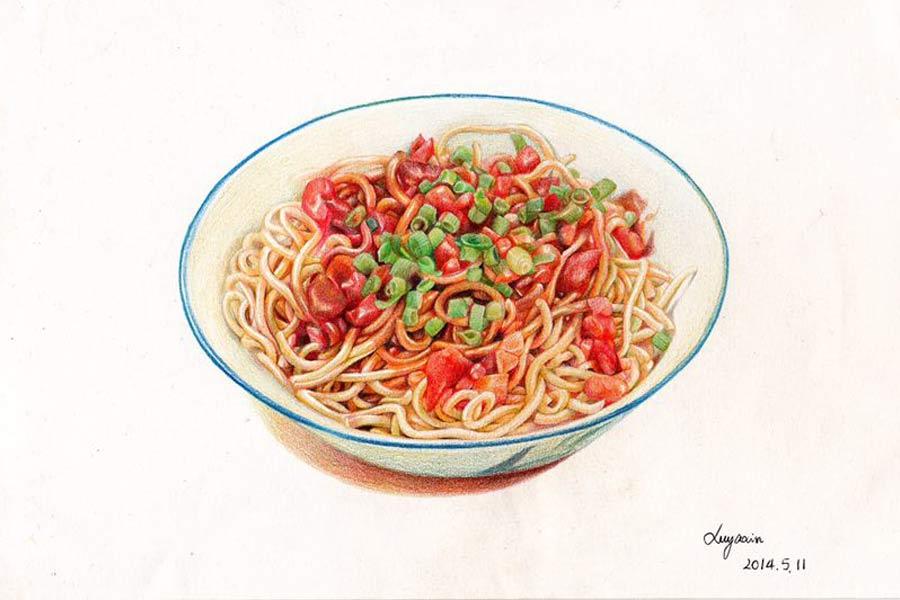 Sketches of Chinese breakfast make netizens' mouth water(1/9)