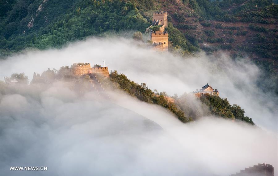 great wall in the mist