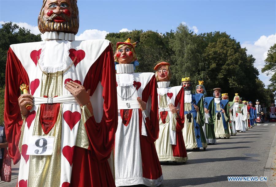 140 giants participate in 40th procession in Antwerp, Belgium