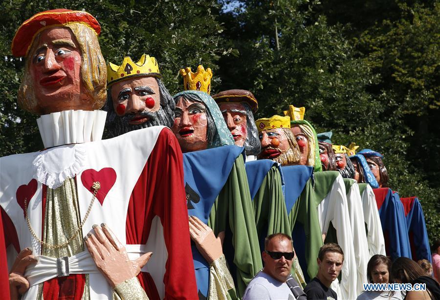 140 giants participate in 40th procession in Antwerp, Belgium