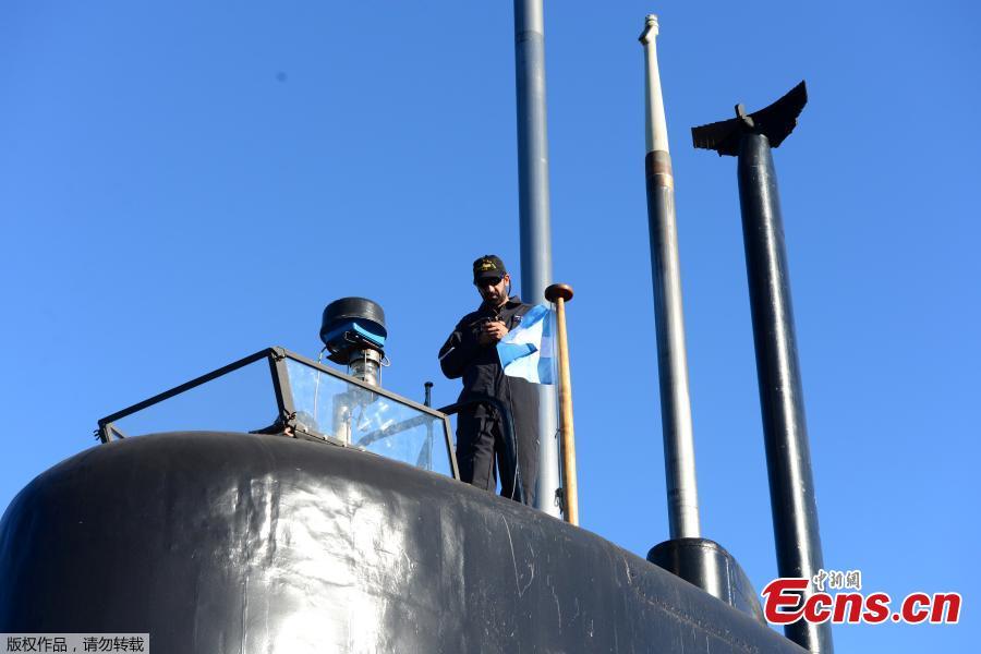 File photo taken on June 2, 2014 shows the Argentine submarine ARA San Juan. An Argentinean submarine has lost contact in the South Atlantic with 44 crew on board, military authorities said on Nov. 17, 2017. The ARA San Juan was carrying out a surveillance mission in Argentina's exclusive economic zone near Puerto Madryn, around 1,400 km south of Buenos Aires.(Photo/Agencies)