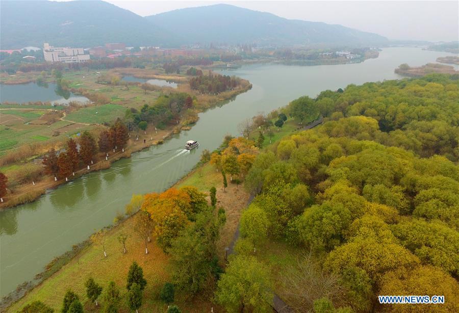 Photo taken on Dec. 7, 2017 shows the Changguangxi River scenic zone in Wuxi, a city of Taihu Lake basin in east China\'s Jiangsu Province. China has made strides in rolling out a \