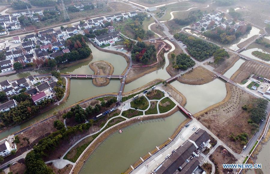 Photo taken on Dec. 6, 2017 shows rivers and lakes in Fengshou Village of Minhang District in Shanghai, a city of Taihu Lake basin in east China. China has made strides in rolling out a \