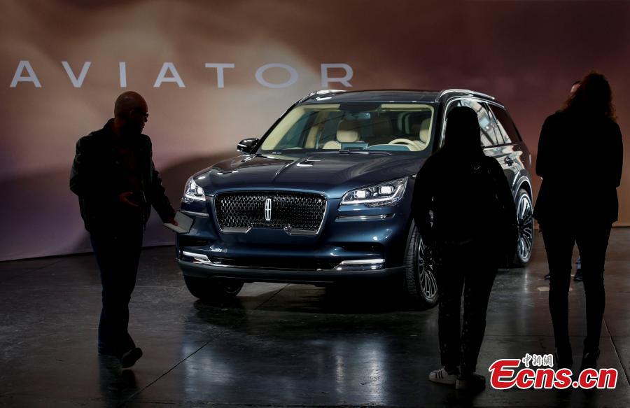 The 2019 Lincoln Aviator is displayed at an event on the eve of the 2018 New York International Auto Show in New York City, March 27, 2018. (Photo/Agencies)