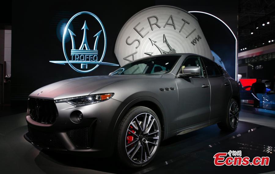 The 2019 Maserati Levante-Trofeo is presented at the New York Auto Show in the Manhattan borough of New York City, New York, U.S., March 28, 2018. (Photo/Agencies)
