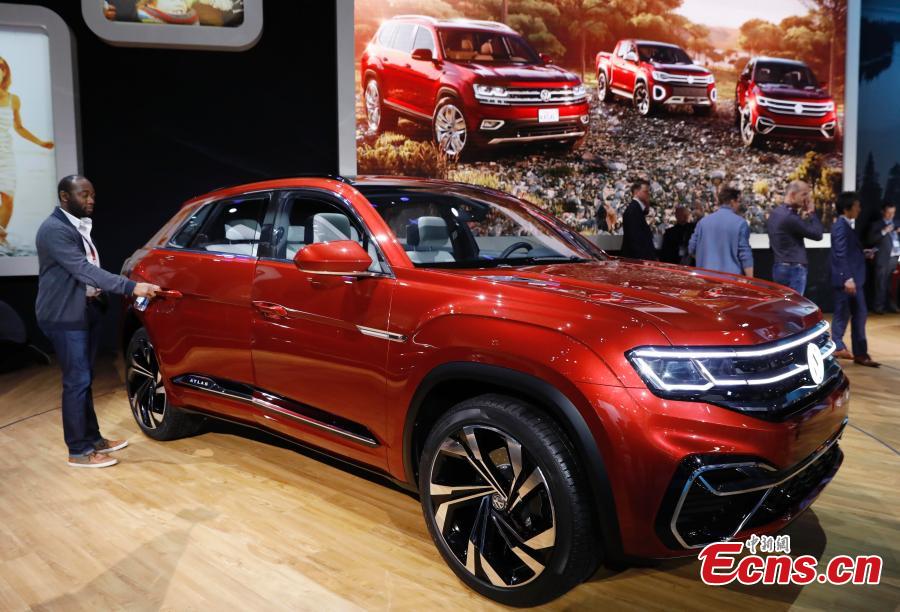 
The Volkswagen Atlas Cross Sport concept SUV is presented at the New York Auto Show in the Manhattan borough of New York City, New York, U.S., March 28, 2018. (Photo/Agencies)