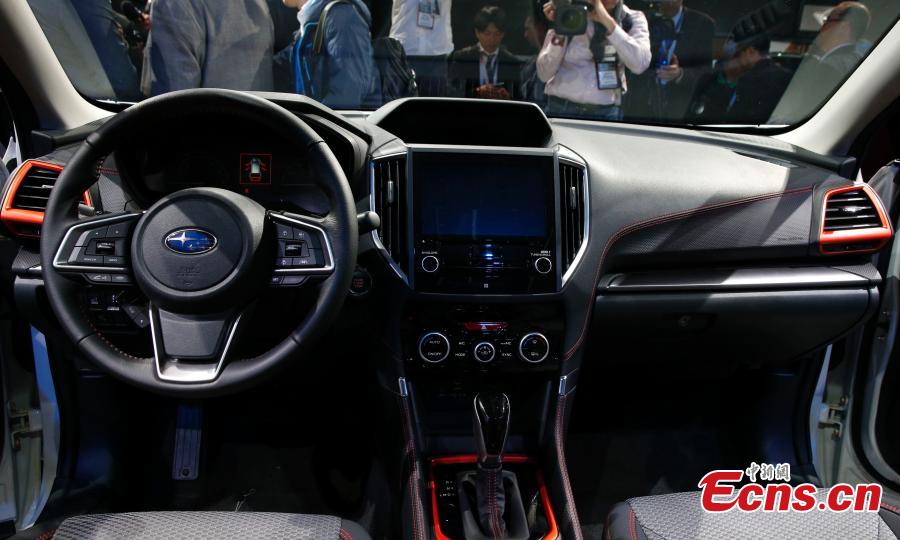 View of the interior of a 2019 Subaru Forester being presented at the New York Auto Show in the Manhattan borough of New York City, New York, U.S., March 28, 2018. (Photo/Agencies)