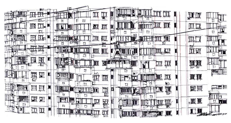 A picture drawn by Zhao Hang. (Photo provided to chinadaily.com.cn)