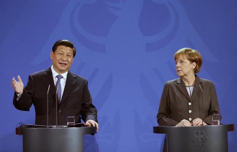 President Xi Jinping and German Chancellor Angela Merkel attend a joint press conference in Berlin, March 28, 2014. (Photo/Xinhua)



German Chancellor Angela Merkel starts her two-day official visit to China today at the invitation of Chinese Premier Li Keqiang.


This is Merkel’s first visit to China after her re-election and the 11th as chancellor.


As bilateral ties have developed well in recent years, let’s take a look at some highlights of high-level exchanges, pragmatic cooperation and people-to-people exchanges.


Political ties


Bilateral high-level visits


The diplomatic relations between China and Germany were established in October 1972, and the ties have been enhanced by frequent exchanges of high-level visits.


During President Xi Jinping’s first visit to Germany from March 28 to 30 in 2014, he and Merkel agreed on a comprehensive strategic partnership, pointing the direction for the development of bilateral ties in a new era. The two sides have established inter-governmental consultation as well as more than 70 other dialogue and cooperation mechanisms at various levels.