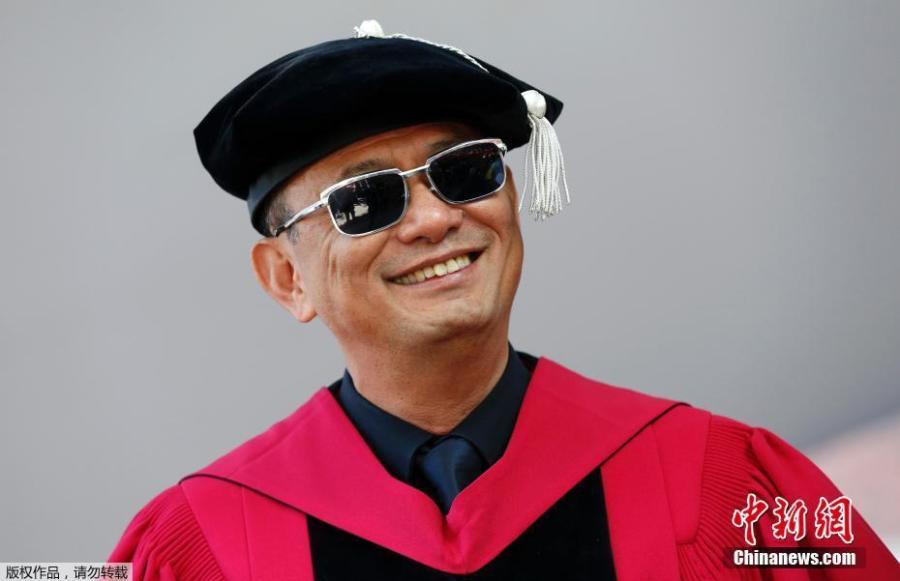 Filmmaker and honorary degree recipient Wong Kar Wai arrives for the 367th Commencement Exercises at Harvard University in Cambridge, Massachusetts, U.S., May 24, 2018. (Photo/Agencies)