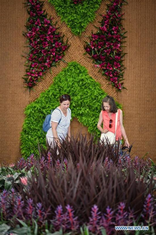 People visit the 53rd Floraart International Garden Exhibition in Zagreb, capital of Croatia, May 28, 2018. The exhibition lasts from May 28 to June 3. (Xinhua/ Sandra Simunovic)