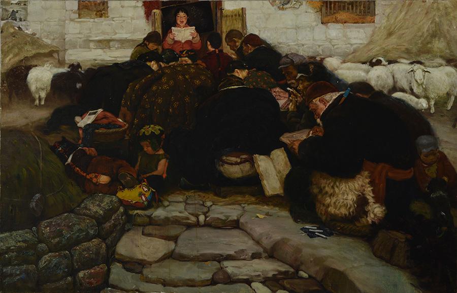 Iliteracy elimination, by Wang Yidong (Photo provided to China Daily)