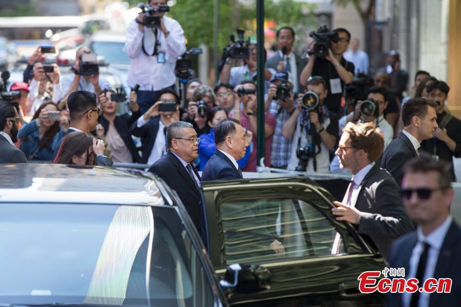 Kim Yong Chol, vice chairman of the ruling Workers\' Party of Korea (WPK) Central Committee, arrives at the U.N. headquarters in New York, U.S., May 30, 2018. As the highest-level DPRK official to visit the United States in 18 years, Kim will meet with U.S. Secretary of State Mike Pompeo this week. (Photo: China News Service/Liao Pan)