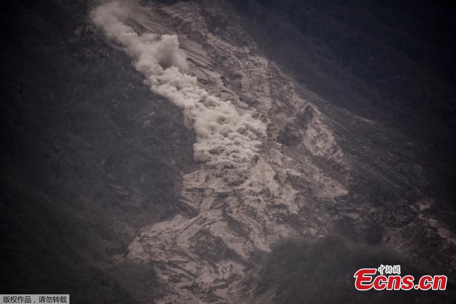 Aerial view of the aftermath of a volcano eruption in Escuintla, Guatemala, June 4, 2018. An estimated 25 people, including at least three children, were killed and nearly 300 injured on Sunday in the most violent eruption of Guatemala’s Fuego volcano in more than four decades, officials said. (Photo/Agencies)