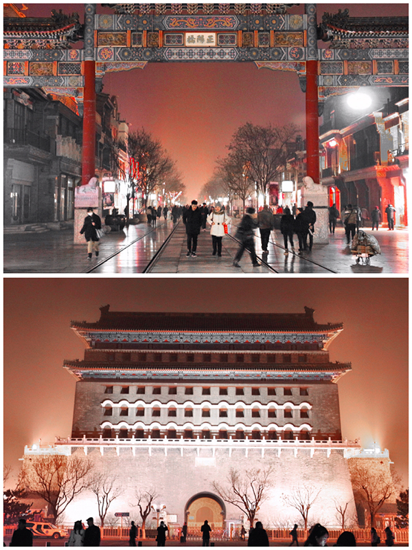 Qianmen Dajie and Jianlou Tower 2015.  (Photo by Bruce Connolly/chinadaily.com.cn)