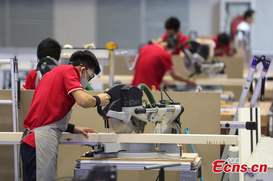 A scene from the WorldSkills China National Competition in Shanghai, June 13, 2018. A total of 897 skilled professionals from across the country will compete in 34 programs including carpentry, floriculture, gem cutting, baking and panel beating. The winners will represent China at the 46th WorldSkills Competition in 2021. WorldSkills aims to raise the profile and recognition of skilled people and show how important skills are in achieving economic growth and personal success, according to its official website. (Photo: China News Service/Zhang Hengwei)