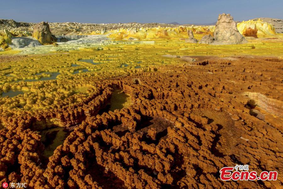 Photo taken by Neta Dekel of Israel shows the natural acid pools near the Erta Ale volcano deep in heart of the Danakil Desert in East Africa. (Photo/IC)