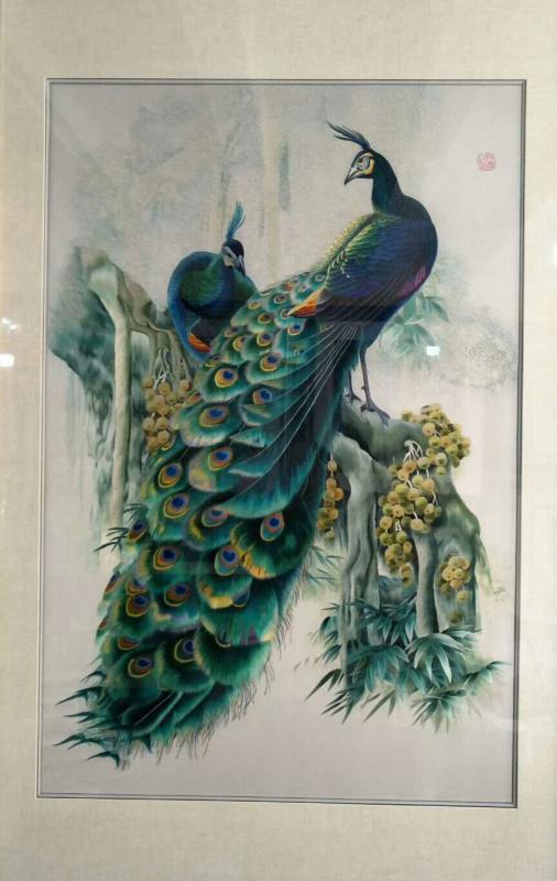 An embroidery piece by artist Duan Pengjiang. (Photo provided to China Daily)