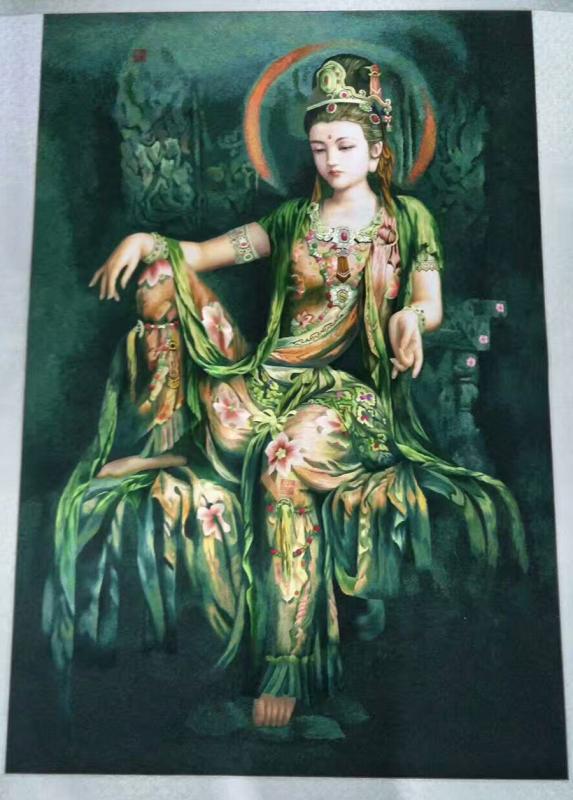 An embroidery piece by artist Duan Pengjiang. (Photo provided to China Daily)