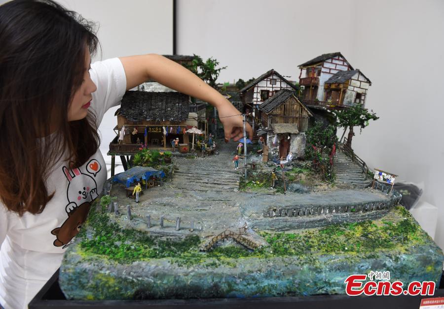 With the help of her classmates, Chinese university student Wu Yuying has finished a model of \
