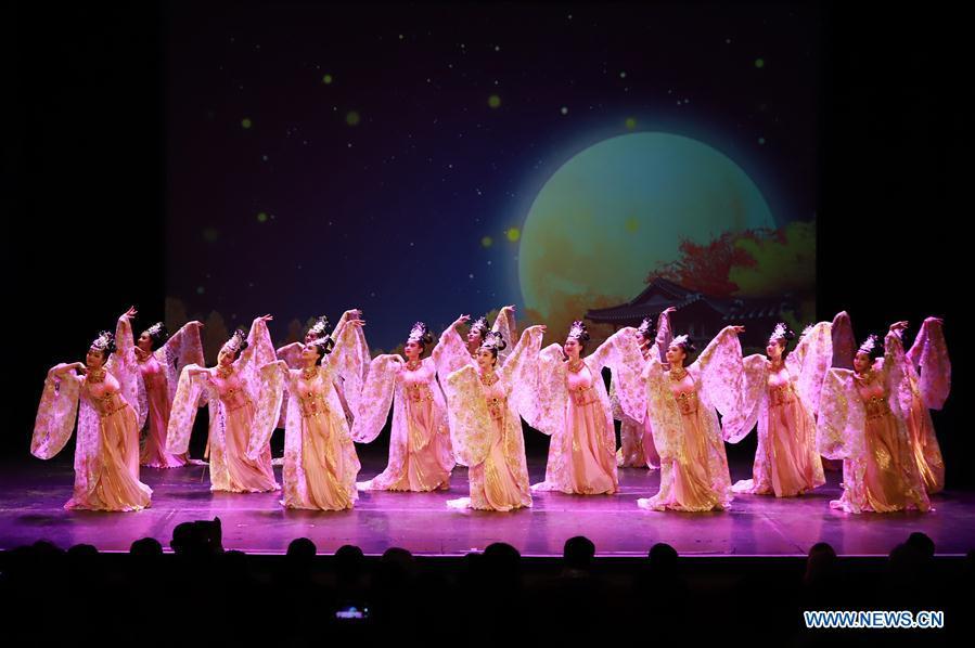 Dancers of the Chinese Gansu Dance Theater perform in a dance drama \