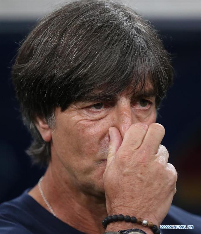 <?php echo strip_tags(addslashes(Germany's head coach Joachim Loew is seen prior to the 2018 FIFA World Cup Group F match between Germany and Sweden in Sochi, Russia, June 23, 2018. (Xinhua/Li Ming))) ?>