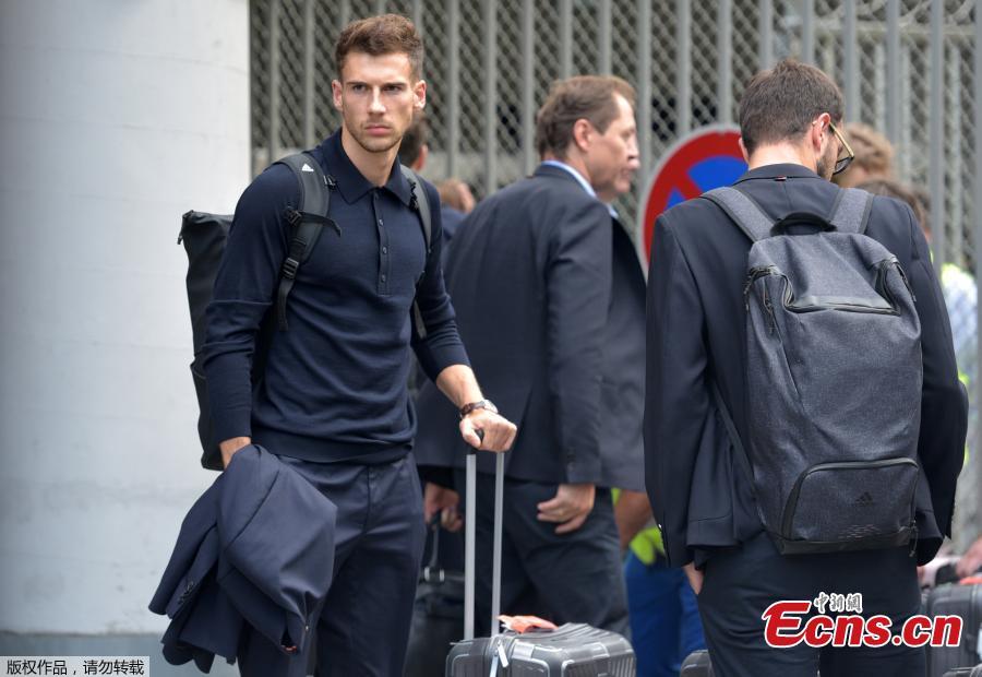 Germany\'s Leon Goretzka returns home from 2018 World Cup in Russia and arrives at Frankfurt Airport, Frankfurt, Germany, June 28, 2018. (Photo/Agencies)