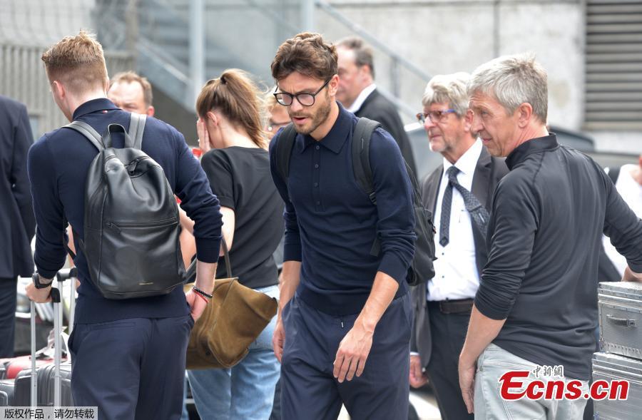 Germany\'s Jonas Hector returns home from 2018 World Cup in Russia and arrives at Frankfurt Airport, Frankfurt, Germany, June 28, 2018. (Photo/Agencies)