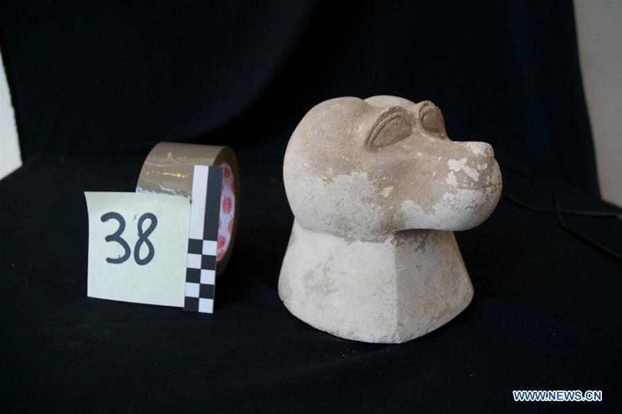 The undated photo provided by Egyptian Ministry of Antiquities shows a retrieved smuggled artifact in Cairo, Egypt. Egypt retrieved hundreds of smuggled artifacts and thousands of ancient coins busted by the Italian authorities in the city of Naples months ago, the Egyptian general prosecution said in a statement on June 30, 2018. (Xinhua)