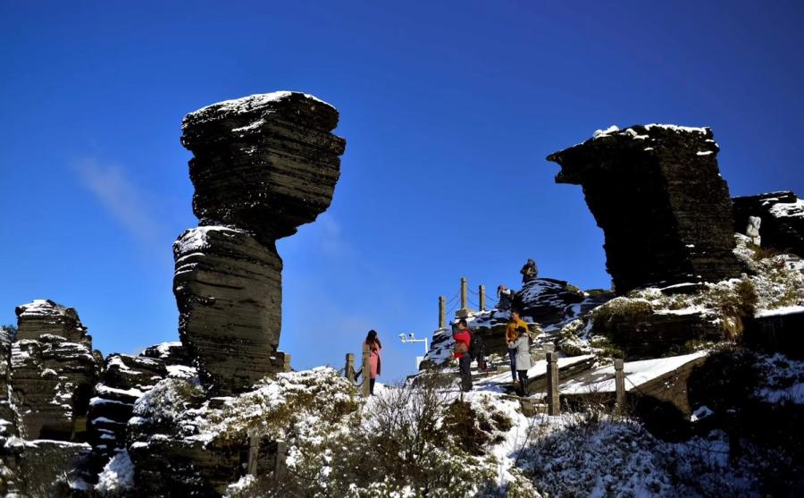 A file photo of Fanjing Moutain in Guizhou. (Photo provided by Zhou Wenqing)