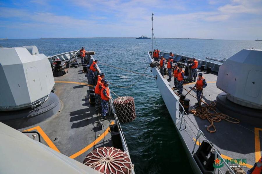 <?php echo strip_tags(addslashes(A frigate division of the South China Sea Fleet of the PLA Navy, including the Meizhou, Luoyang, and Mianyang ships, undertakes a live-fire drill in the South China Sea from July 5 to 7 to enhance combat capabilities. (Photo/81.cn))) ?>