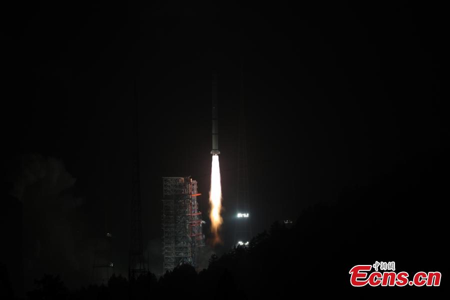 A Long March-3A rocket carrying a new Beidou navigation satellite is launched from the Xichang Satellite Launch Center, Sichuan Province, at 4:58 a.m., July 10, 2018. The satellite is the 32nd of the Beidou navigation system, and one of the Beidou-2 family. (Photo: China News Service/Liang Keyan)